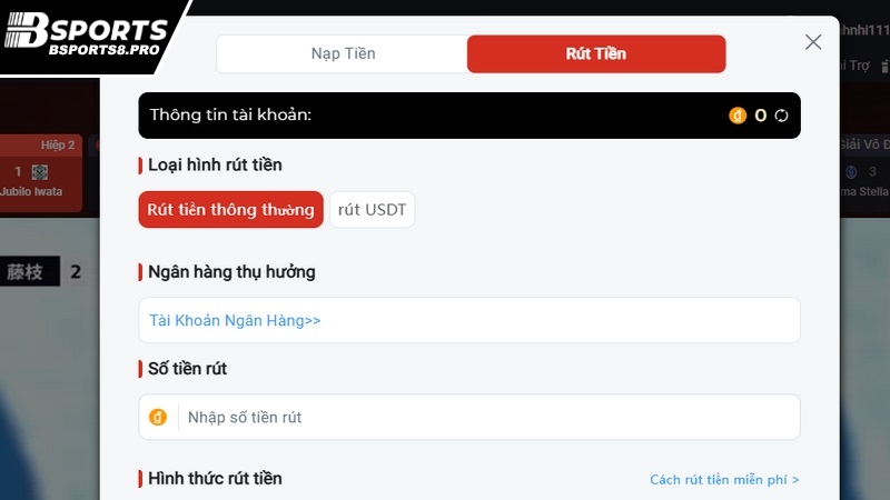 Rút tiền tại bsports qua tài khoản ngân hàng được sử dụng phổ biến